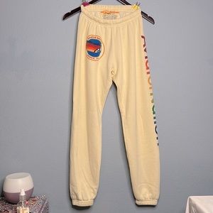 Aviator Nation Sweatpants Vintage White Small